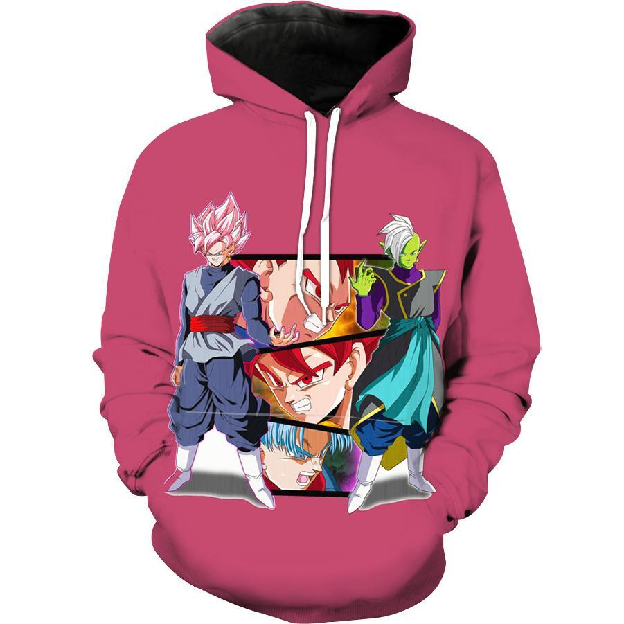 Goku Black And Zamasu Vs Vegeta And Goku Dragon Ball Hoodie 3D | All Over Print Hoodie Printful
