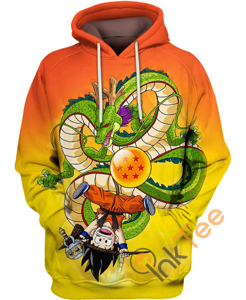 Goku Kid With Shenron Hoodie 3D | All Over Print Hoodie Printful