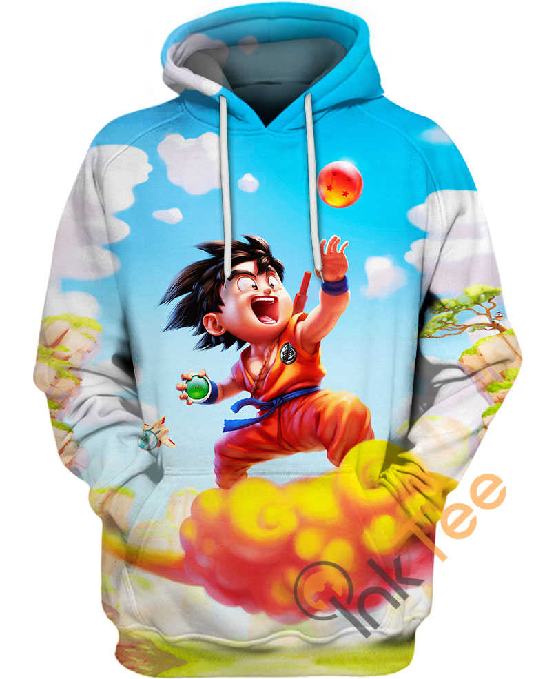 Goku Riding A Cloud Hoodie 3D | All Over Print Hoodie Printful