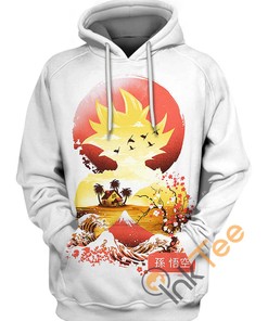 Goku Super Saiyan Sunset Hoodie 3D | Custom All Over Print Hoodie