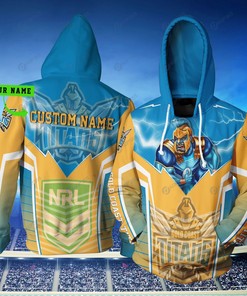 Gold Coast Titan Nrl Lightning Mascot Custom 3D All Over Print Hoodie | Custom 3D Hoodies