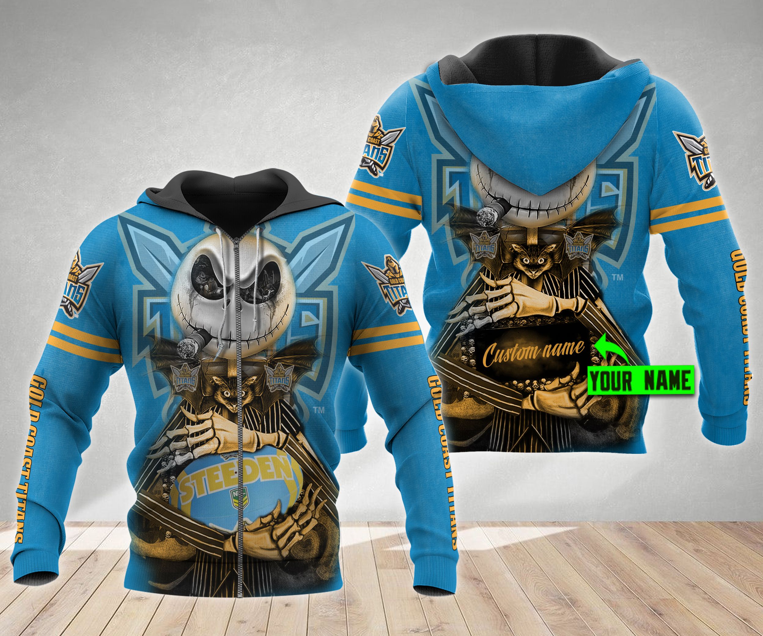 Gold Coast Titans 3D Hoodie Nrl 3D Hoodie | Gifts For Father Day