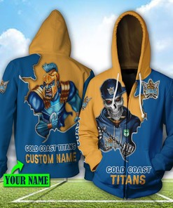 Gold Coast Titans Custom Name 3D All Over Printed Hoodie | Custom 3D Hoodies