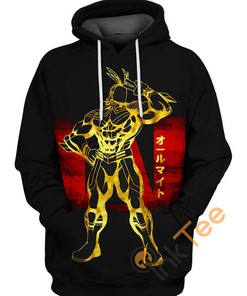 Gold Mosaic All Might Hoodie 3D | All Over Print Hoodie Printful