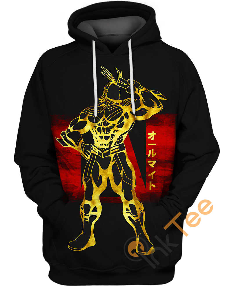 Gold Mosaic All Might Hoodie 3D | All Over Print Hoodie Printful