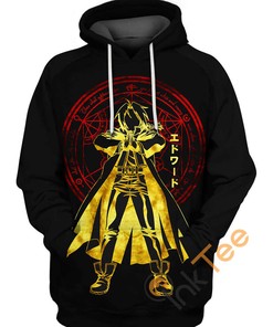 Gold Mosaic Edward Elric Hoodie 3D | All Over Print Hoodie Printful