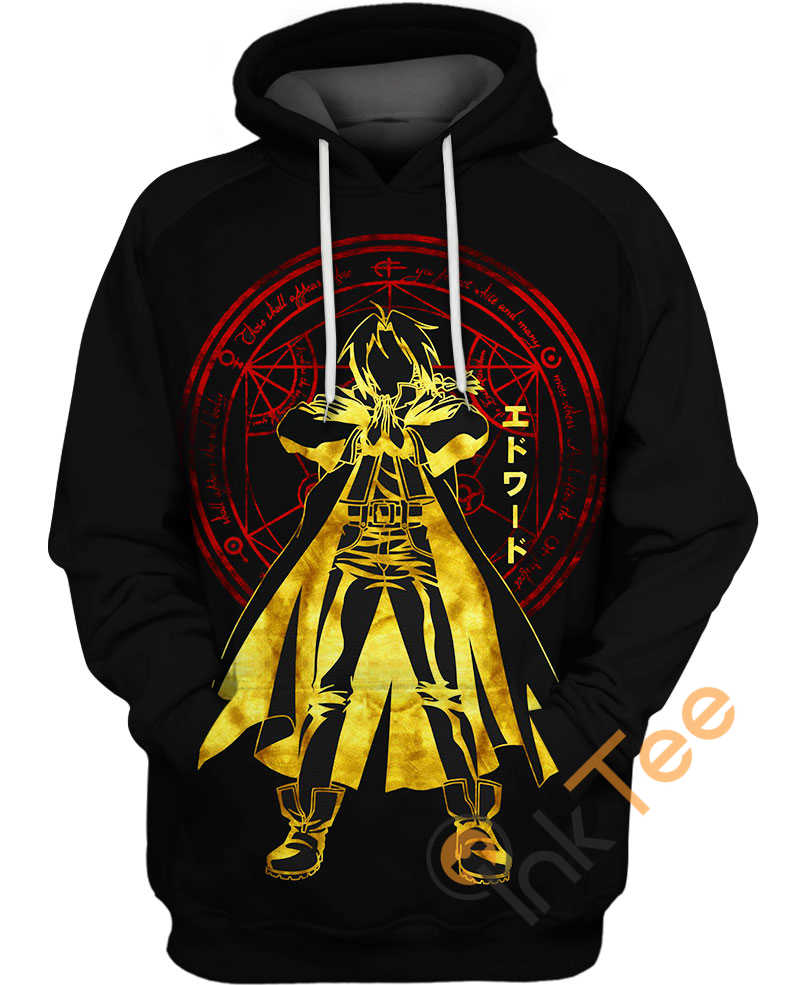 Gold Mosaic Edward Elric Hoodie 3D | All Over Print Hoodie Printful