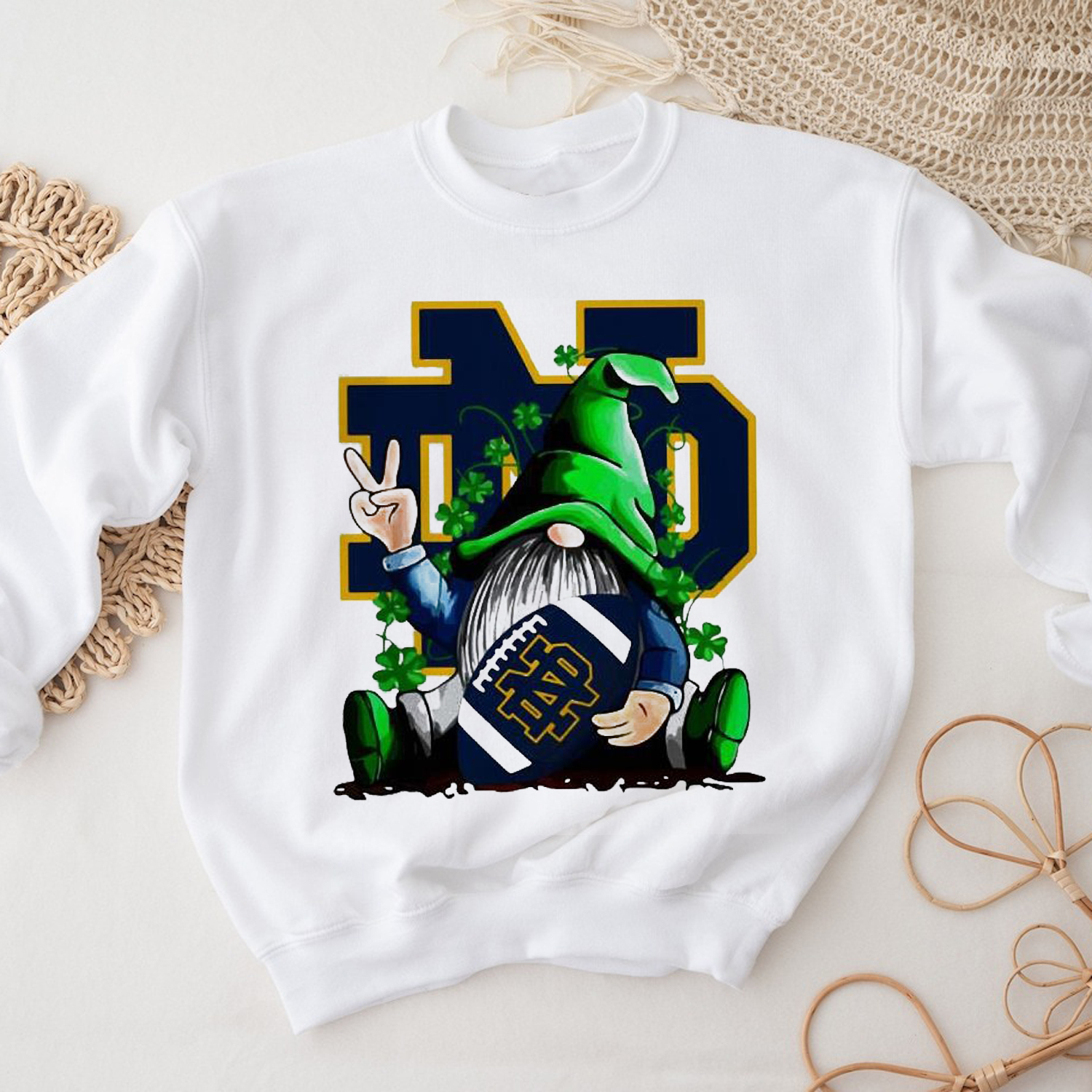 Good Gnomes Hug Notre Dame Fighting Irish Logo St. Patricks Day Shirt