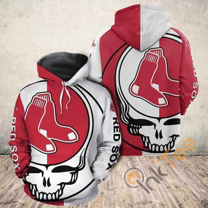 Grateful Dead Skull 3D Hoodie - Boston Red Sox Theme