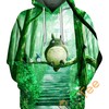 Green Path Totoro 3D Hoodie - Studio Ghibli Inspired