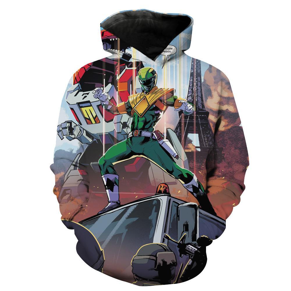 Green Power Ranger 3D Hoodie - Mighty Morphing Power Rangers