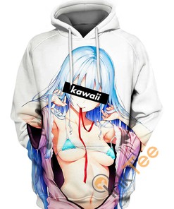 Grey Hair Lady Ahegao 3D Hoodie - Unique And Trending 