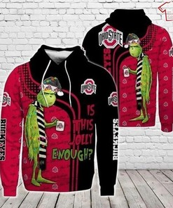 Grinch Ohio State Buckeyes Is This Jolly All Over Print Zip Up Hoodie Men