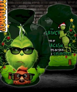 Grinch Sarcasm 3D Hoodie - Funny Christmas Design