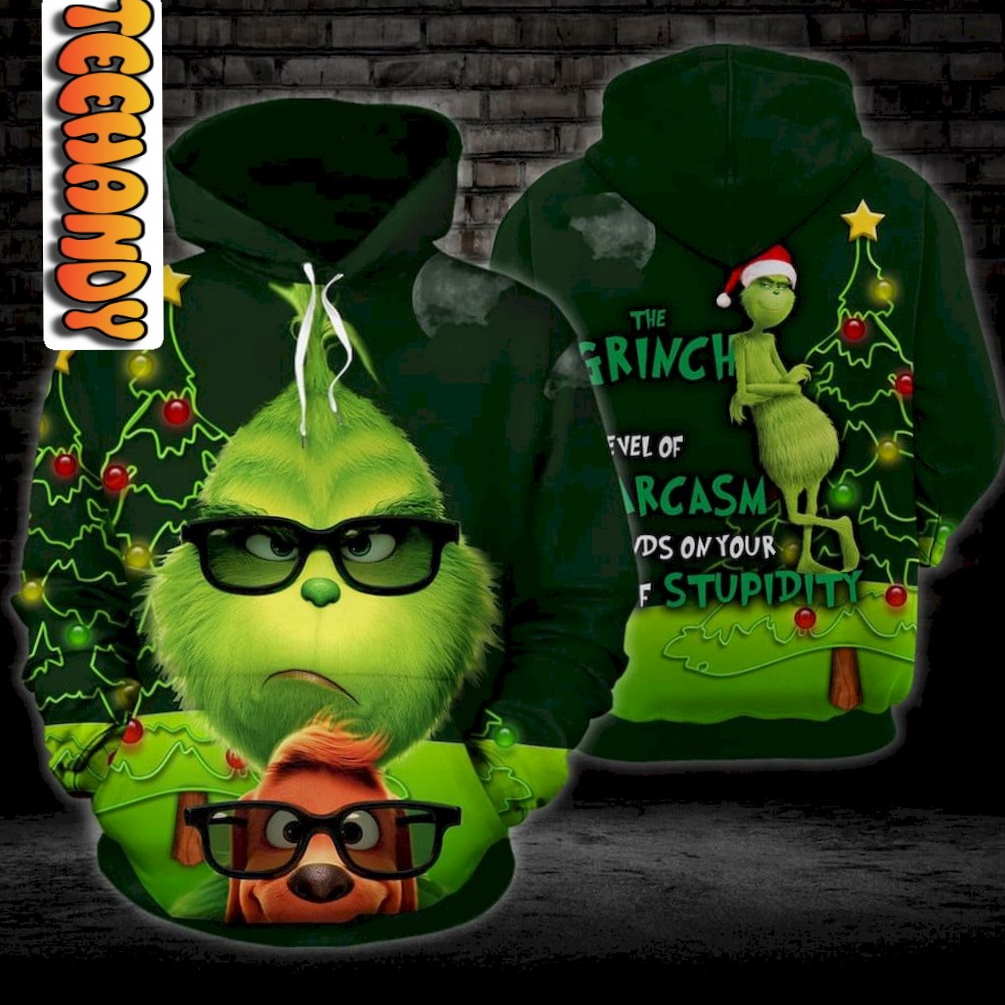Grinch Sarcasm 3D Hoodie - Funny Christmas Design