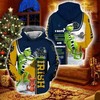 Grinch With Notre Dame Fighting Irish 3D All Over Print Zip Hoodie - Funny Christmas Design