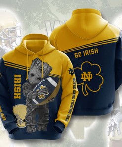 Groot Hold Notre Dame Fighting Irish 3D Hoodie For Men And Women - Gifts For Notre Dame Fans