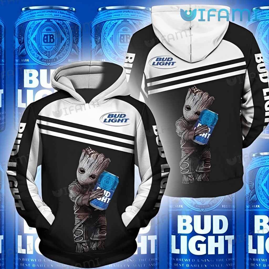Groot Hugging Can Bud Light 3D Hoodie - Custom All Over Print Hoodie
