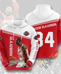 Hakeem Olajuwon Houston Rockets Basketball Hoodie - 3D All Over Print