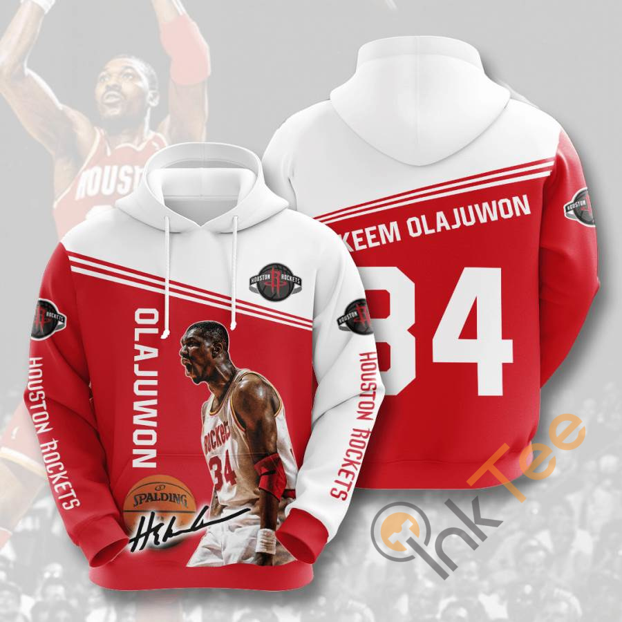 Hakeem Olajuwon Houston Rockets Basketball Hoodie - 3D All Over Print