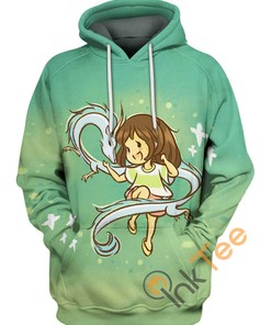 Haku And Chihiro Chibi 3D Hoodie - Studio Ghibli Inspired