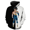 Half Black Half White Ultra Instincts Vegeta 3D Hoodie - Dragon Ball Super Inspired