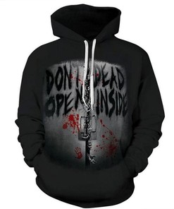 Halloween Bloody Door 3D Hoodie - Zipper Hoodie
