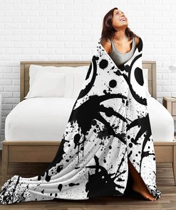 Halloween Christmas Jack Skellington Blanket - All-Season Flannel Fleece Blanket for Bed and Sofa