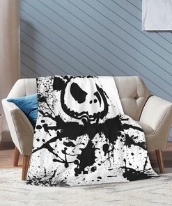 Halloween Christmas Jack Skellington Blanket - All-Season Flannel Fleece Blanket for Bed and Sofa