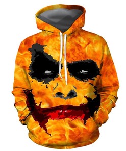 Halloween Clown Face 3D Hoodie - Zipper Hoodie