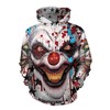 Halloween Clown Face Print 3D Hoodie - Zipper Hoodie
