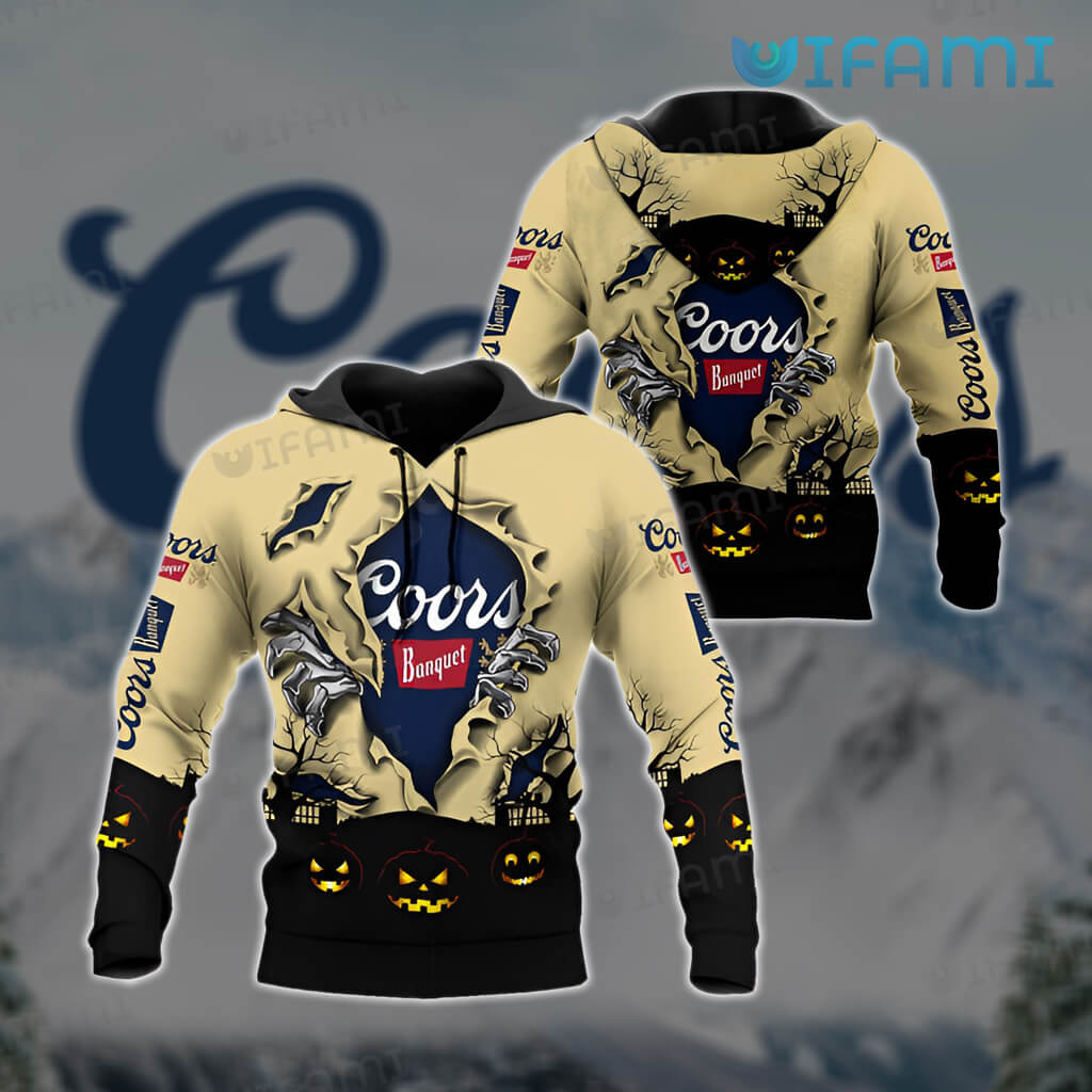 Halloween Coors Banquet Pumpkin Custom All Over Print Hoodie 3D Beer Lovers Gift