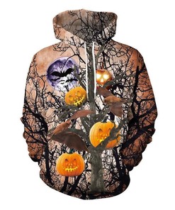 Halloween Jack O Lantern Pumpkin Lantern 3D Hoodie - Zipper Hoodie