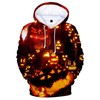 Halloween Jack O Lantern Pumpkin Lantern 3D Polyester Hoodie - Zipper Hoodie