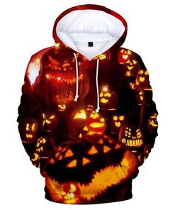 Halloween Jack O Lantern Pumpkin Lantern 3D Polyester Hoodie - Zipper Hoodie