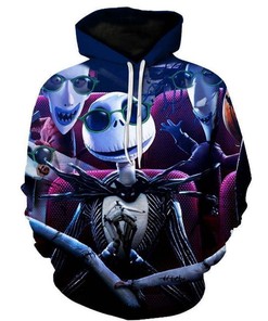 Halloween Jack Skellington And Ghost Puppy 3D Hoodie - Zipper Hoodie