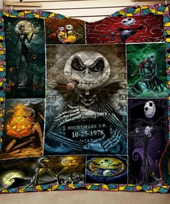 Halloween Jack Skellington Blanket, Christmas 3D Printed Quilt Blanket