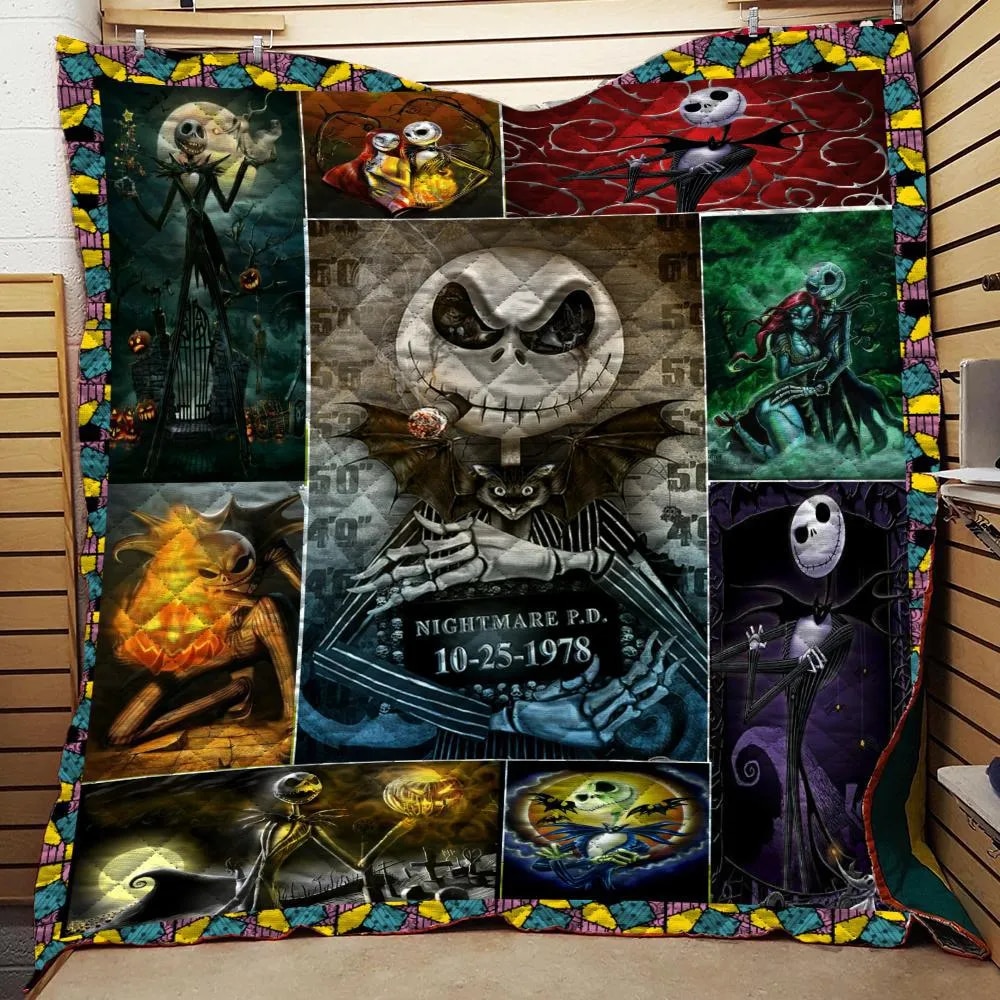 Halloween Jack Skellington Blanket, Christmas 3D Printed Quilt Blanket