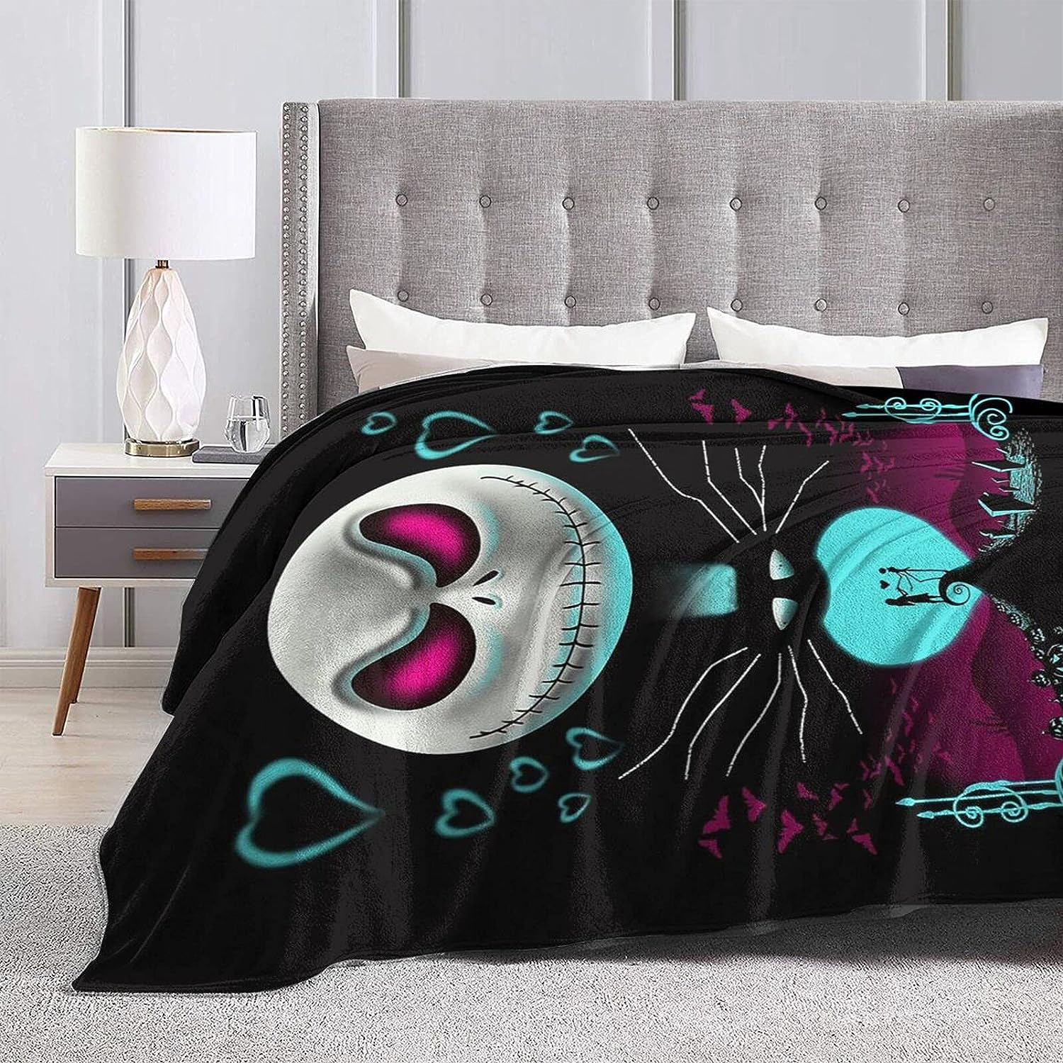 Halloween Jack Skellington Blanket - Soft Halloween Throw Blanket for Couch and Sofa