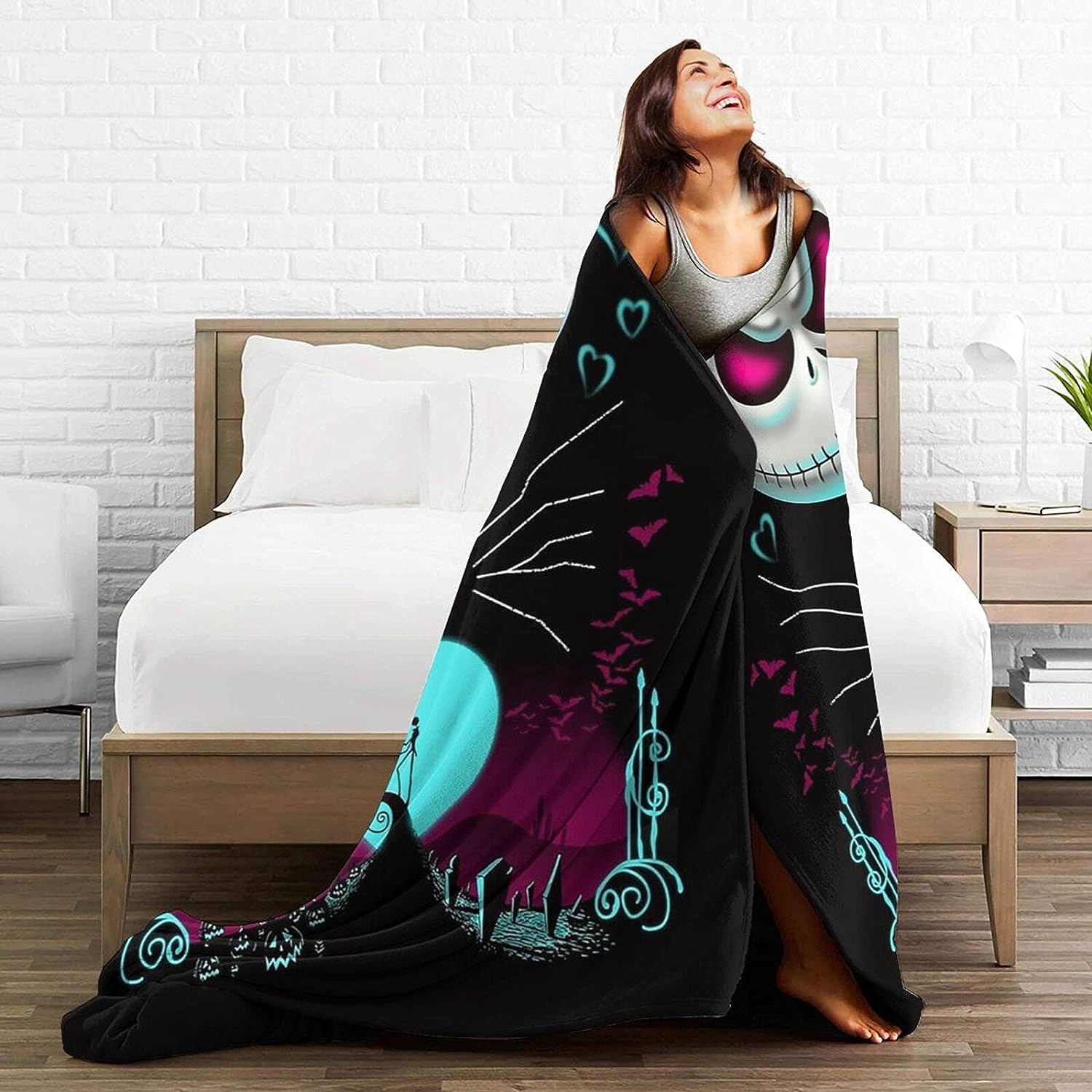 Halloween Jack Skellington Blanket - Soft Halloween Throw Blanket for Couch and Sofa