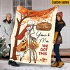 Halloween Jack Skellington Fall Season Blanket - Personalized Name Jack and Sally Design