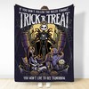 Halloween Jack Skellington Fleece Blanket - Nightmare Before Christmas Bedding Throw
