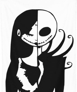Halloween Jack Skellington Fleece Blanket - Scary Sherpa Blanket for Adults and Kids