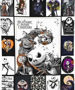Halloween Nightmare Before Christmas Blanket - Soft Flannel Throw Blanket for Bedroom and Living Room