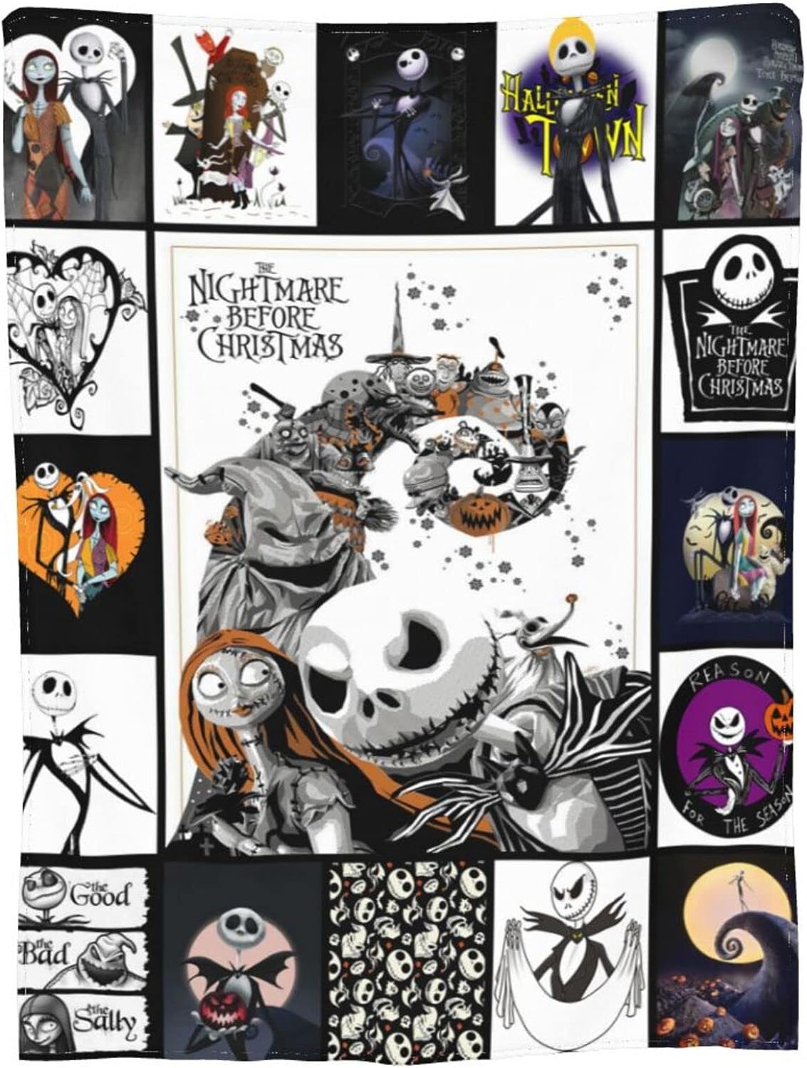 Halloween Nightmare Before Christmas Blanket - Soft Flannel Throw Blanket for Bedroom and Living Room