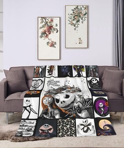 Halloween Nightmare Before Christmas Blanket - Soft Flannel Throw Blanket for Bedroom and Living Room