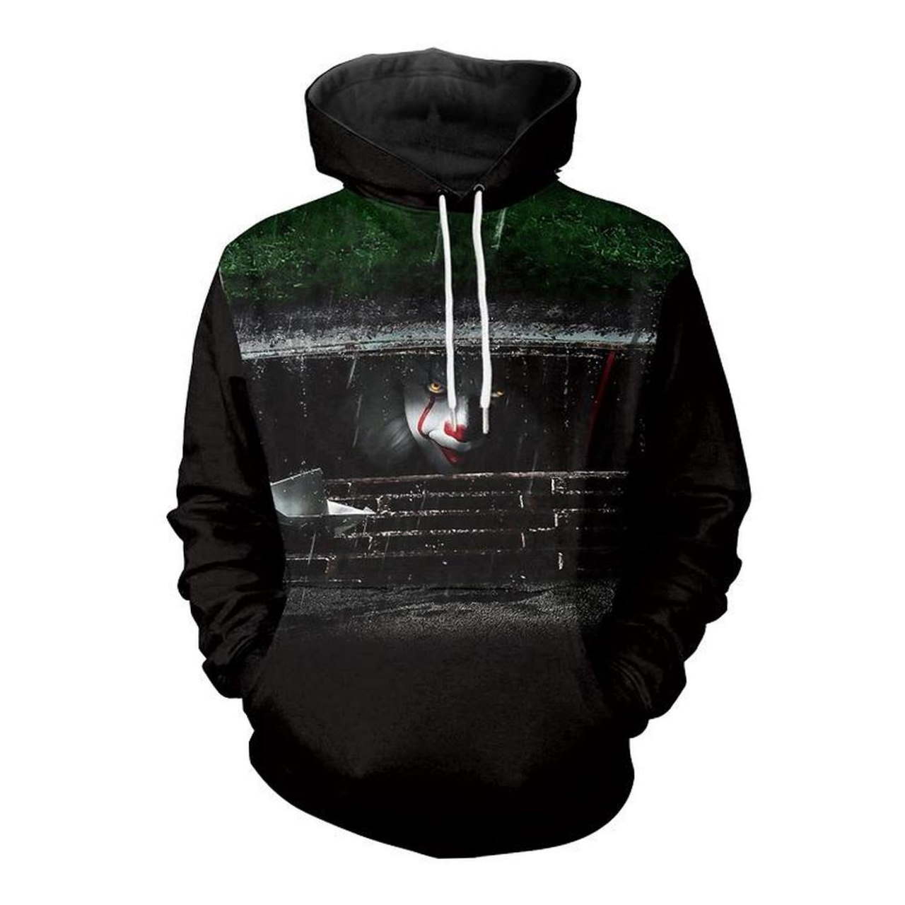 Halloween Pennywise Clown Print 3D Hoodie - Zipper Hoodie