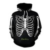 Halloween Skeleton Print 3D Hoodie - Zipper Hoodie