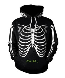 Halloween Skeleton Print 3D Hoodie - Zipper Hoodie