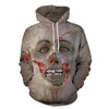Halloween Zombie Face Print Unisex 3D Hoodie - Zipper Hoodie